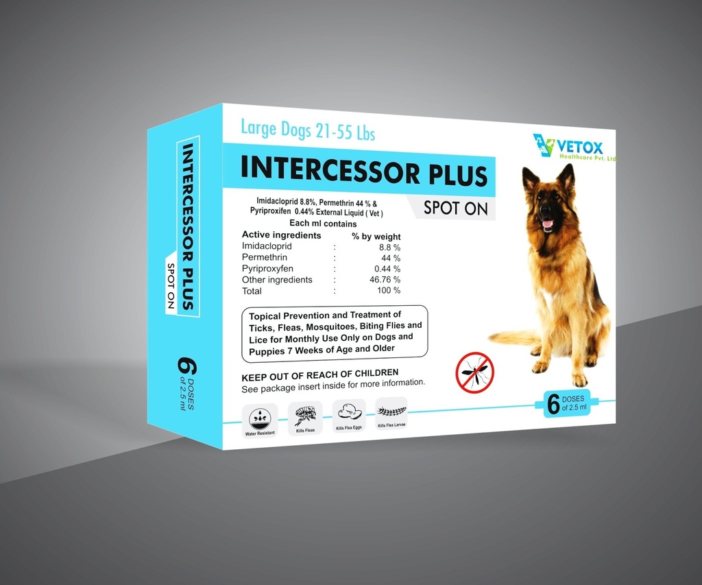 INTERCESSOR PLUS SPOT ON LARGE DOG 2,5ML - DOGS 21 - 55LBS