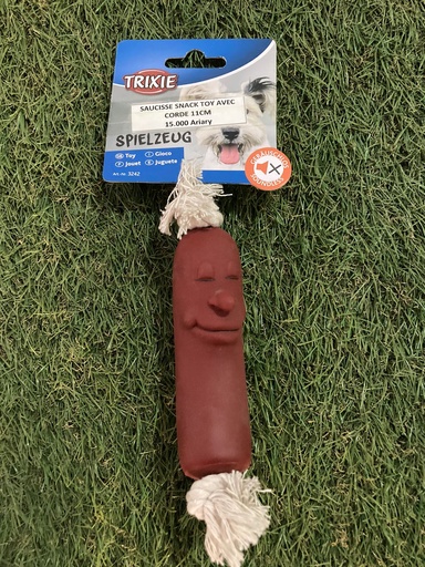 [08_JOUE_7_CJ] SAUCISSE SNACK TOY AVEC CORDE 11CM